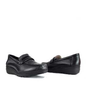 mocasín horma ancha con cuña de 4 cm Salvatore Visentini, vista de los dos perfiles