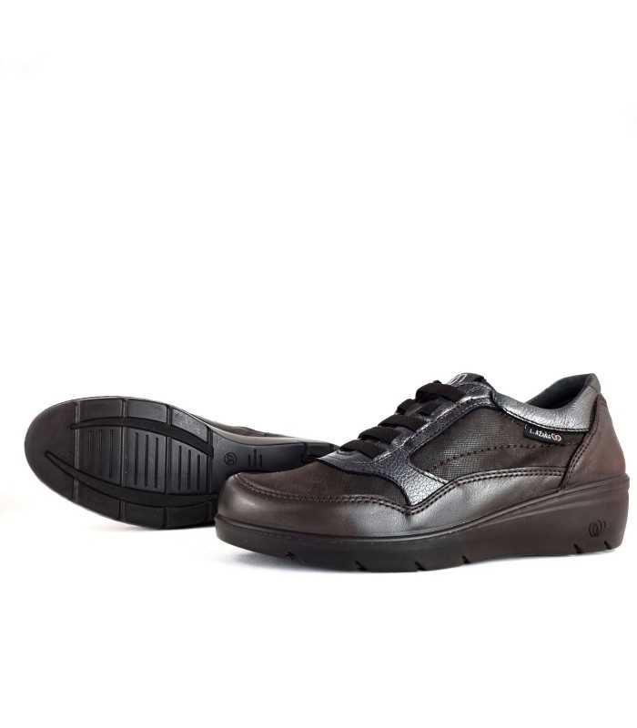 Zapatos cómodos piel marrón con cuña de laura Azaña de mujer