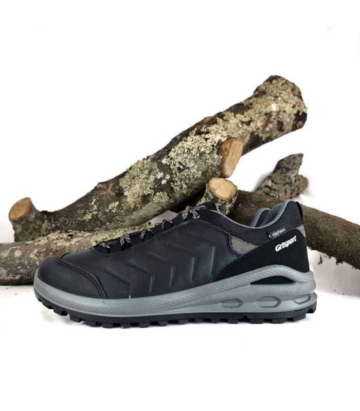 Zapatos deportivos hombre piel negro de Grisport, vista de perfil