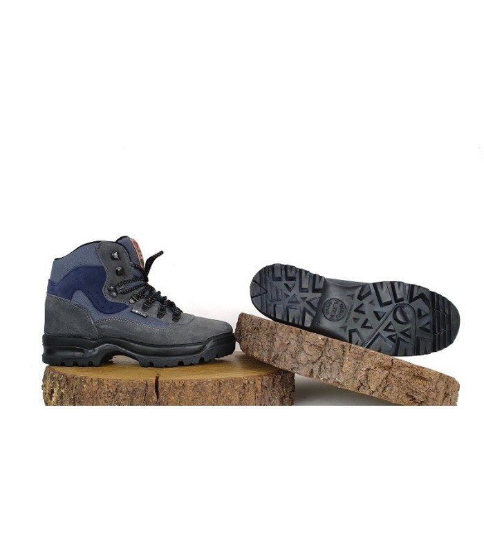 Botas de trekking de hombre color azul fabricado por Notton con plantilla de latex y corte en piel