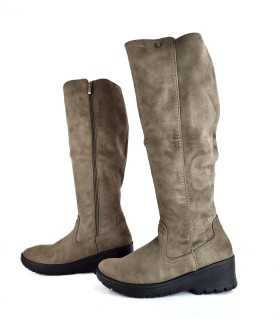 Bota ancho especial de antelina de Mysoft  beige