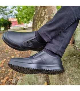 Zapato mocasin piel negro membrana de Grisport