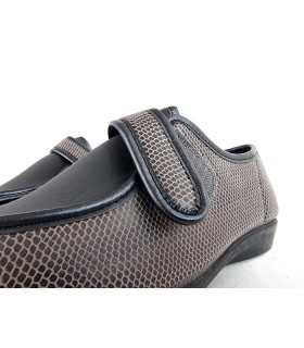 Zapatilla casa ancho especial licra gris del Docotr Cutillas para mujer