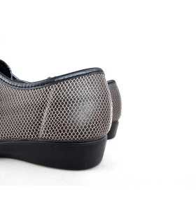 Zapatilla casa ancho especial licra gris del Docotr Cutillas para mujer