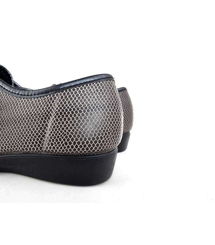 Zapatilla casa ancho especial licra gris del Docotr Cutillas para mujer