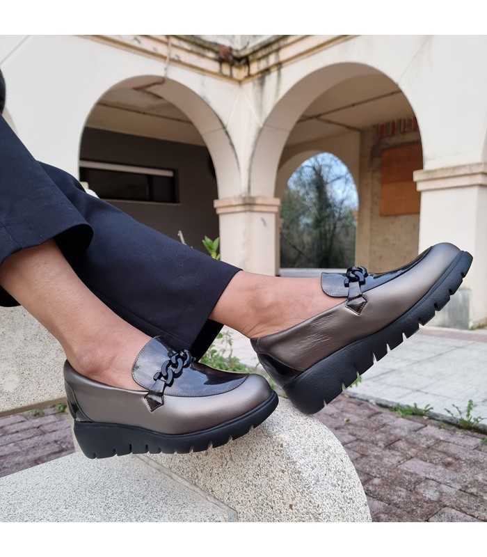 Zapato mocasin piel nacarada del Doctor Cutillas