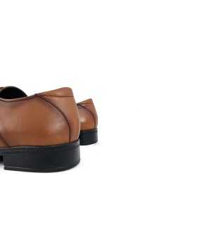 Zapato de vestir monkstrap dos hebillas marrón de Luisetti de piel para hombre
