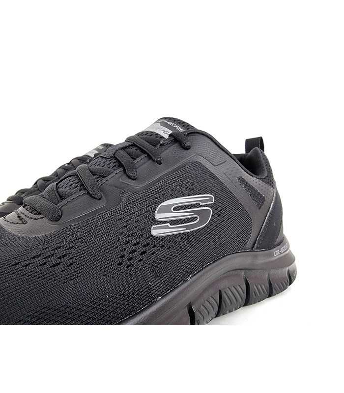 detalle malla transpirable deportiva skechers negra