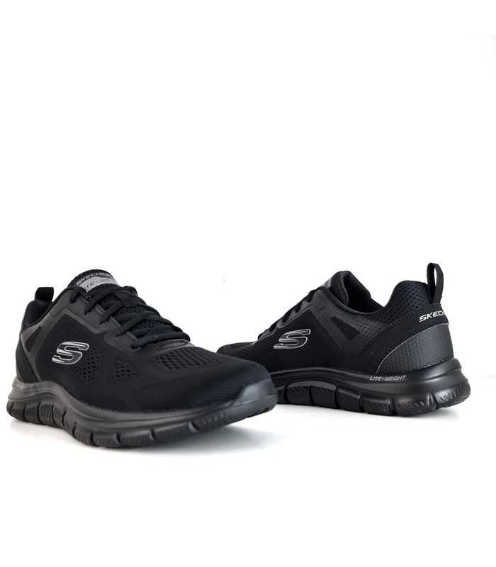 Deportivo hombre negro Track Broader de Skechers, vista de so perfiles