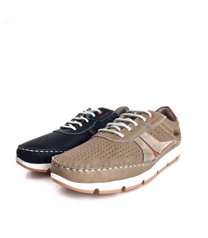 Comparativa de dos colores disponible del Zapatos cordones hombre Virgo de Baerchi azul o beige