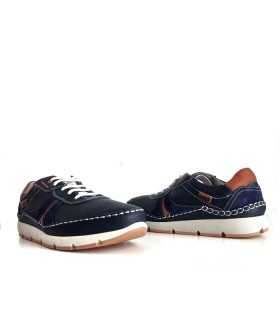 Zapatos cordones hombre Virgo de Baerchi azul, vista de los dos perfiles