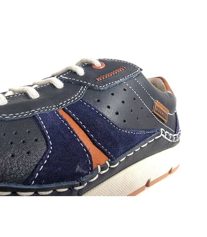 detalle piel punteada azul zapato Baerchi Virgo
