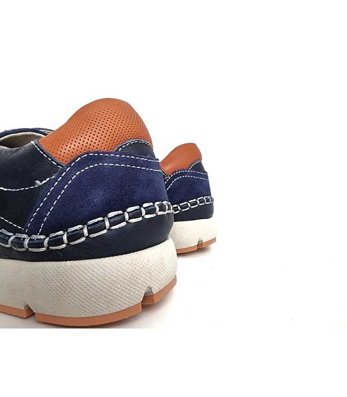 vista trasera zapato hombre azul piel Baerchi Virgo