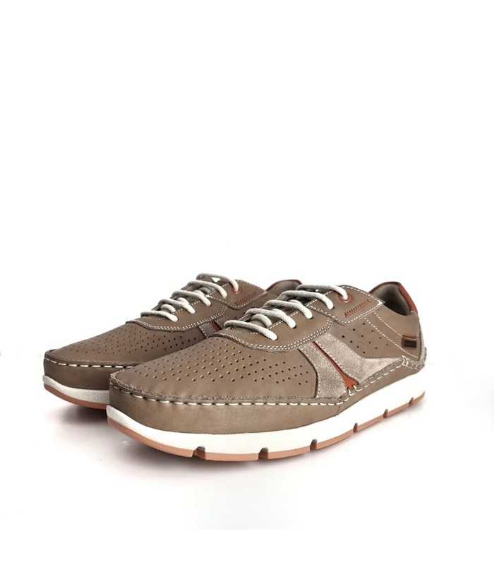 zapato beige hombre Virgo Baerchi detalle naranja