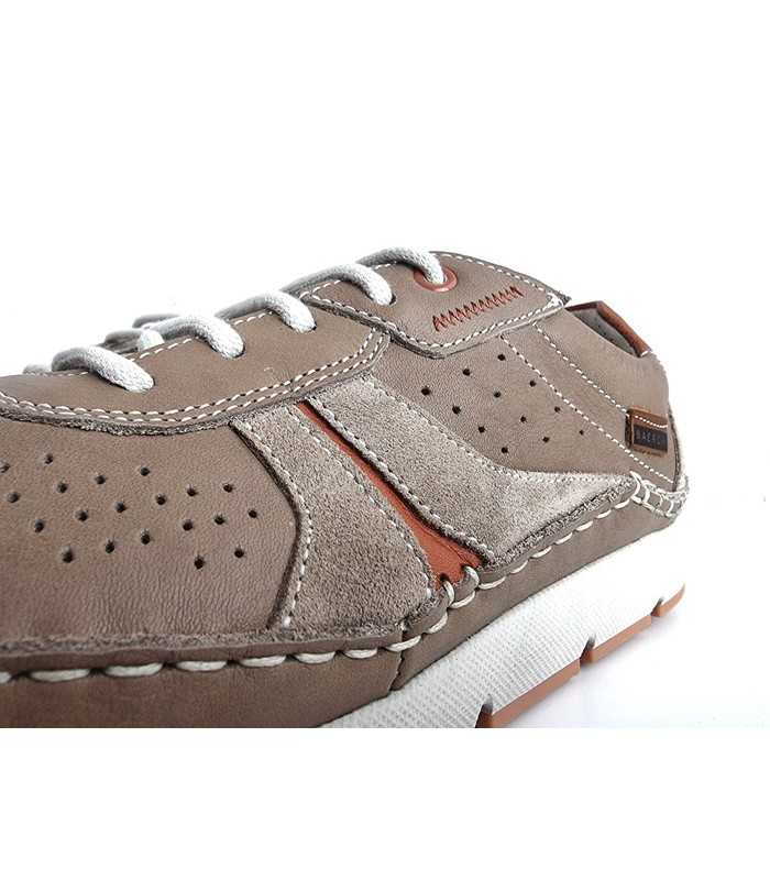 detalle piel beige y naranja zapato hombre Virgo