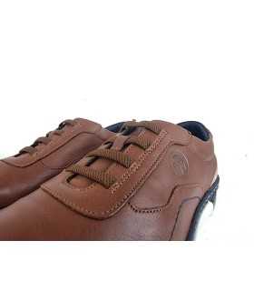 Zapato hombre piel marron elasticos empeine de Notton