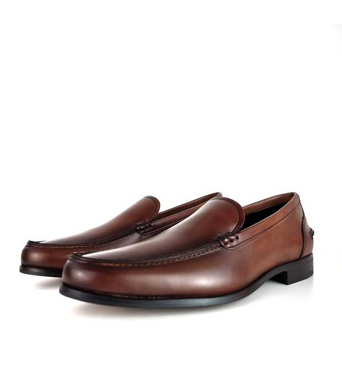 Zapato mocasin de vestir piel marrón de Baerchi ideal para ceremonias o traje