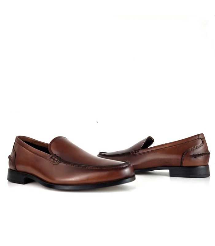 Zapatos mocasines de vestir piel marrón de Baerchi ideal para ceremonias o traje