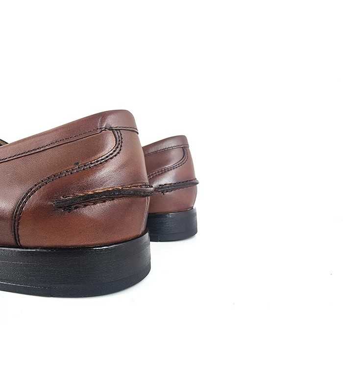 Zapato mocasin de vestir piel marrón de Baerchi ideal para ceremonias o traje
