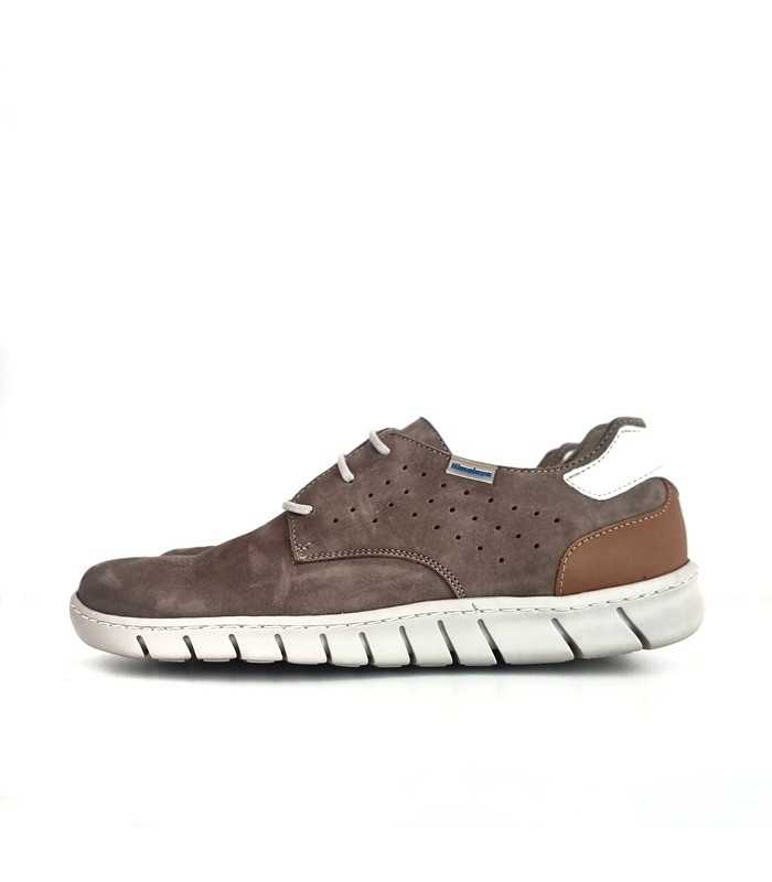 Zapatos cordones piel topo para hombre de Himalaya en vista lateral. Diseño cómodo y flexible.