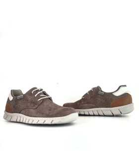 Zapatos cordones piel topo para hombre de Himalaya, vista de los dos perfiles