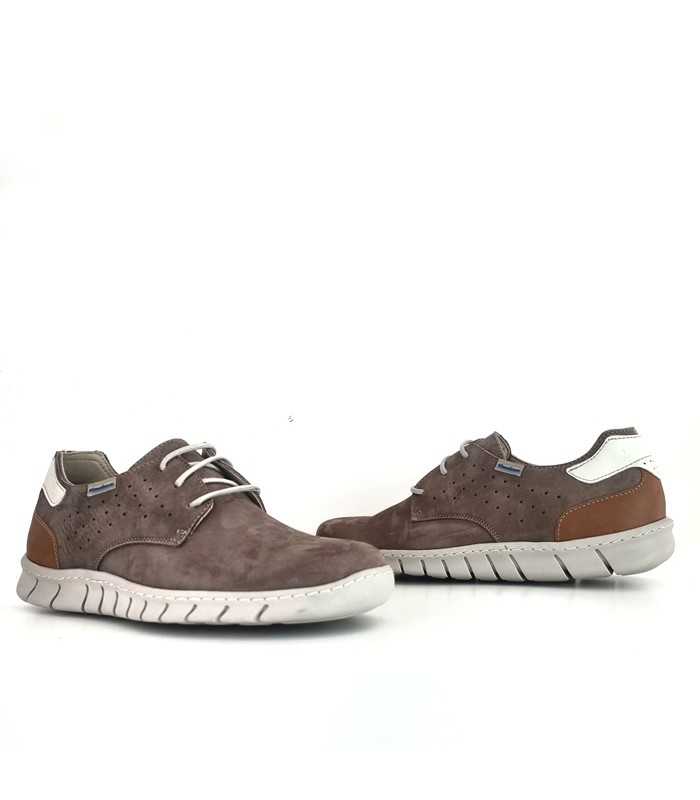 Zapatos cordones piel topo para hombre de Himalaya, vista de los dos perfiles