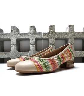 Zapato salon multicolor rafia trenzada de Dchicas