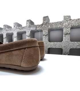 Zapato mocasin piel serraje marron hebilla de DChicas