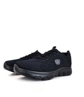 Zapatilla deportiva Runner lady cordones negra de Laura Azaña, vista de perfil