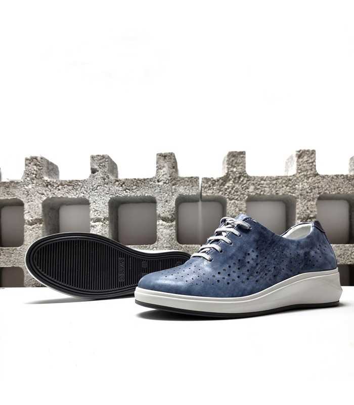 Zapato deportivo Harmony de Suave by leyland  piel azul cobalto