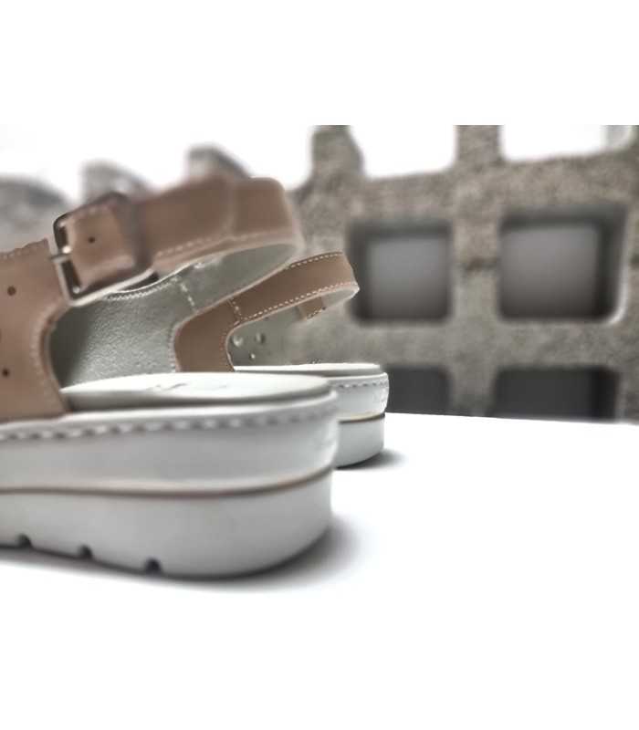 sandalias plataforma piel rosa vista trasera