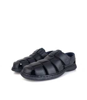 Sandalia hombre Notton piel con velcro medio perfil