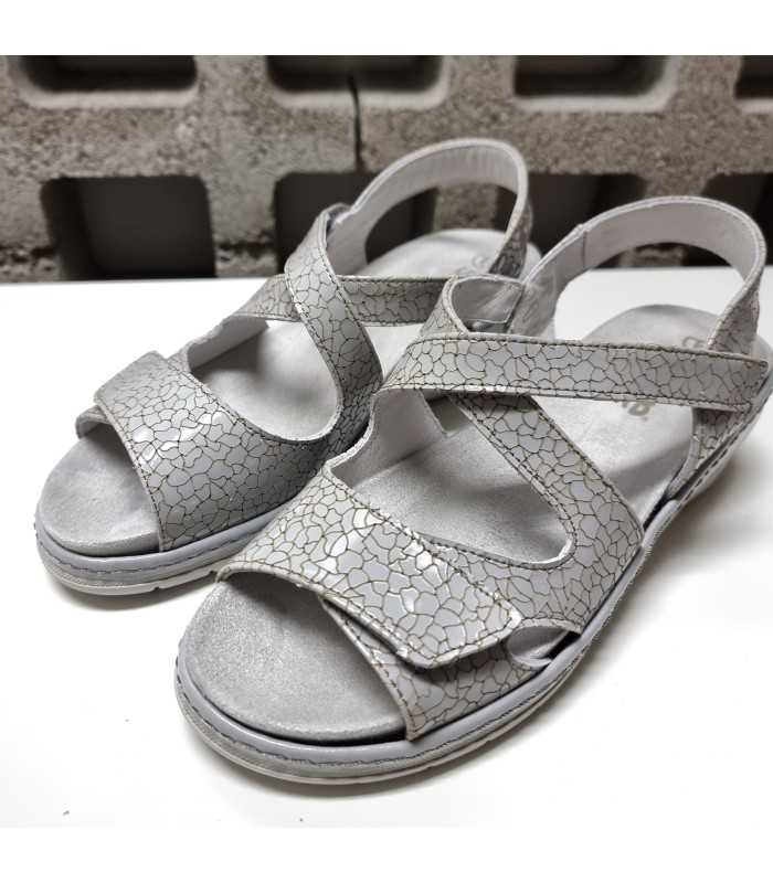 Sandalias cuña ancha mujer gris con plantilla extraíble