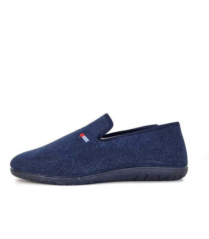 Zapatillas casa azul Cabrera, vista lateral.