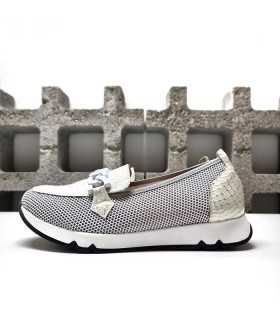 Doctor Cutillas mocasínes mujer piel textil perfil blanco