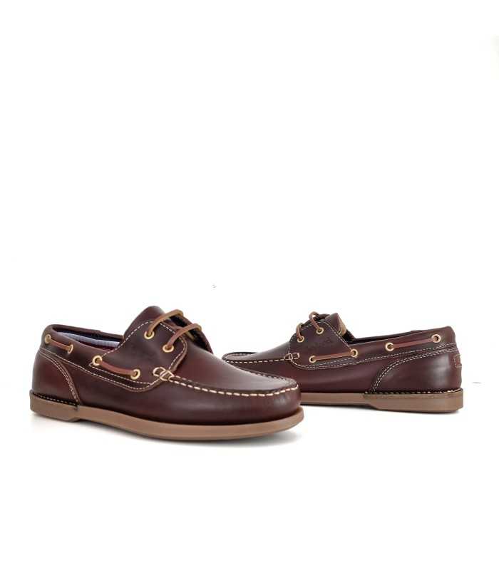 Zapato náutico piel de Leyland para hombre marron