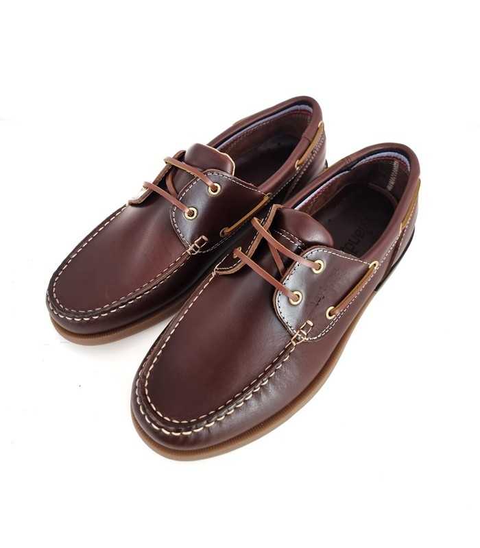 Zapato náutico piel de Leyland para hombre marron