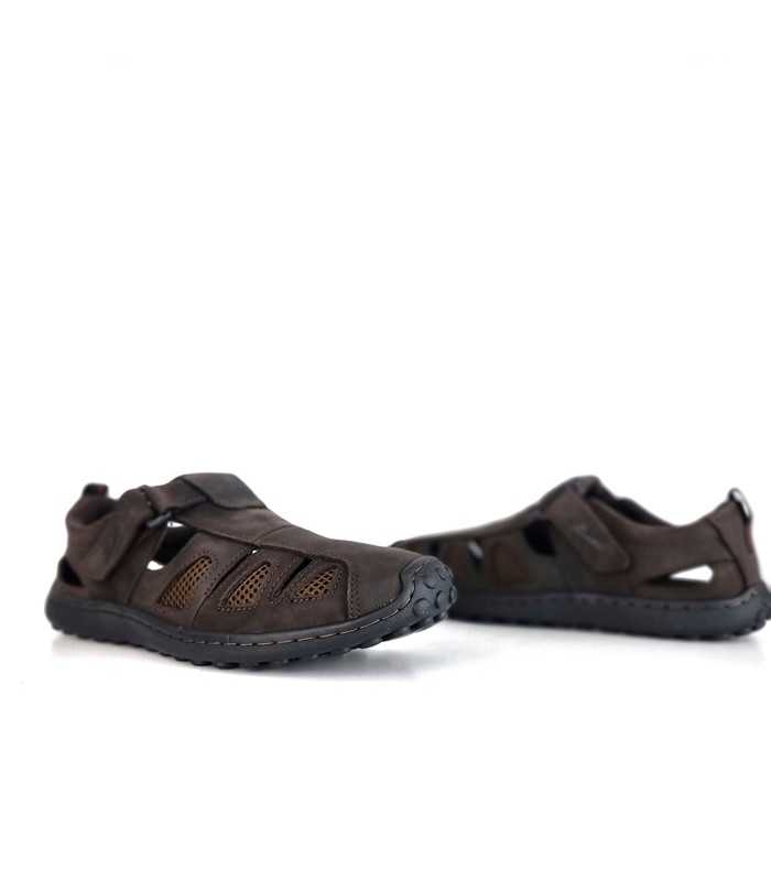 sandalia piel velcro forro foamizado, vista de dos perfiles