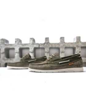 Zapato nautico piel verde de Himalaya
