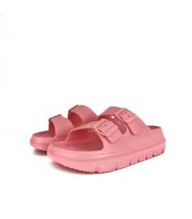 Vista de perfil en color rosa de chanclas Nicoboco