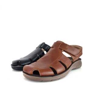 Comparativa de los dos colores de Sandalia cerrada Ocean hombre velcro de Luisetti marrón o negra