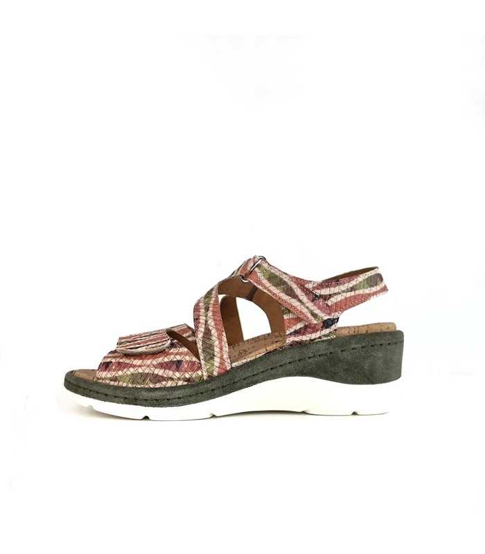 Sandalia piel Etnica velcro tira cruzada de Comfort Class