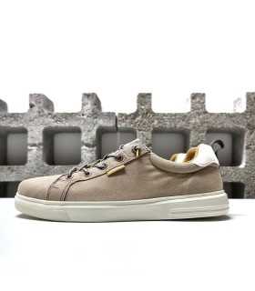 Zapatilla hombre casual Viver de Paredes perfil lateral en beige