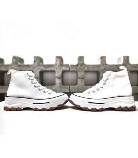 Bota sneaker plataforma lona blanca mujer