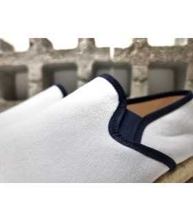 Detalle lona blanca alpargata Calzahome hombre verano