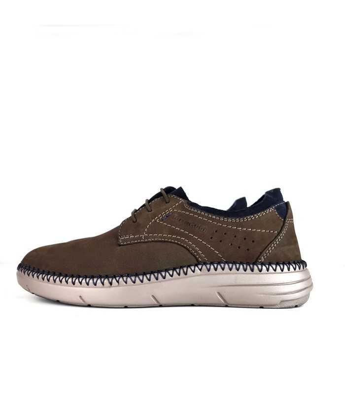zapatos Luisetti casual verde nobuck cordones, vista de perfil