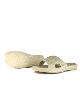 Suela antideslizante para mayor seguridad de chanclas beige