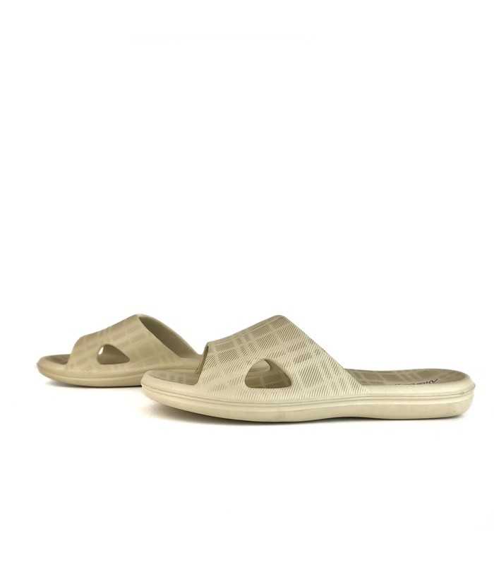Chanclas pala playa mujer beige, vista de los dos perfiles