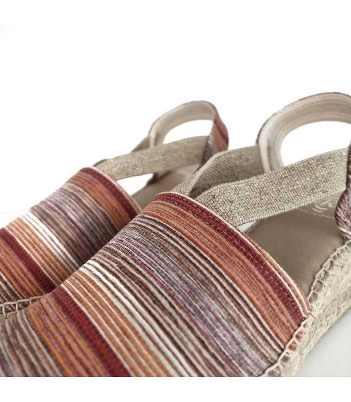 Alpargatas mujer rayas teja detalle tejido tonos tierra
