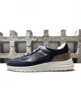 Zapatos Barak azul de Luisetti en piel auténtica – vista lateral.